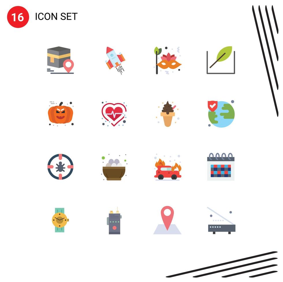 16 Universal Flat Color Signs Symbols of khana launch map shuttle brazil Editable Pack of Creative Vector Design Elements