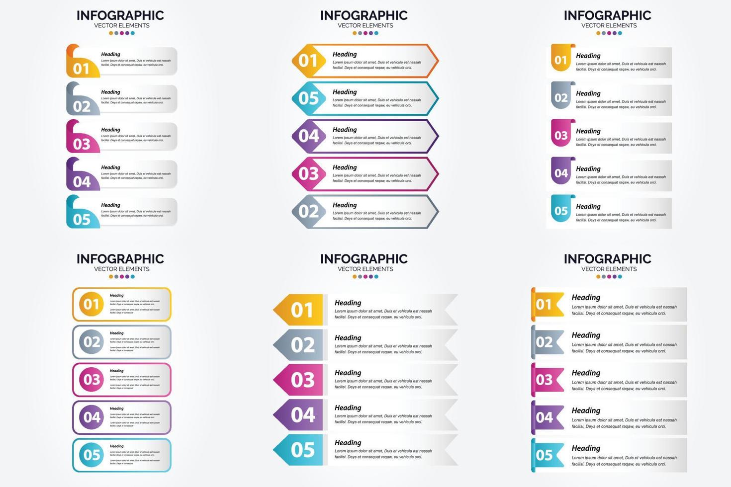 ilustración vectorial infografía conjunto de diseño plano para folleto publicitario y revista vector