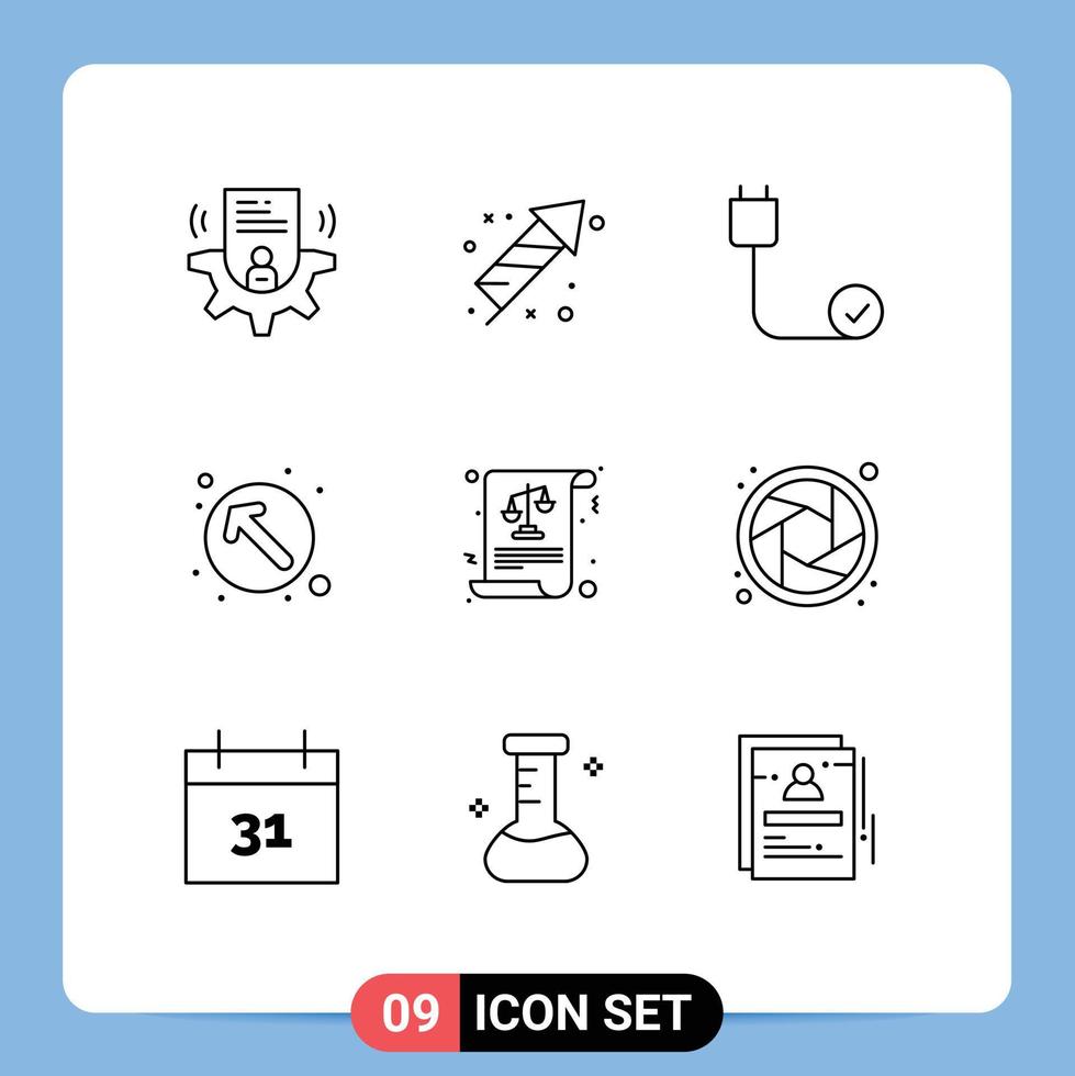 9 Thematic Vector Outlines and Editable Symbols of up left direction mubarak arrow devices Editable Vector Design Elements