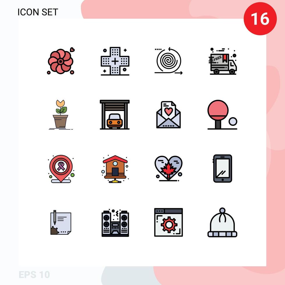 conjunto de 16 iconos modernos de la interfaz de usuario signos de símbolos para la entrega de juegos de negocios producto de lunes cibernético elementos de diseño de vectores creativos editables