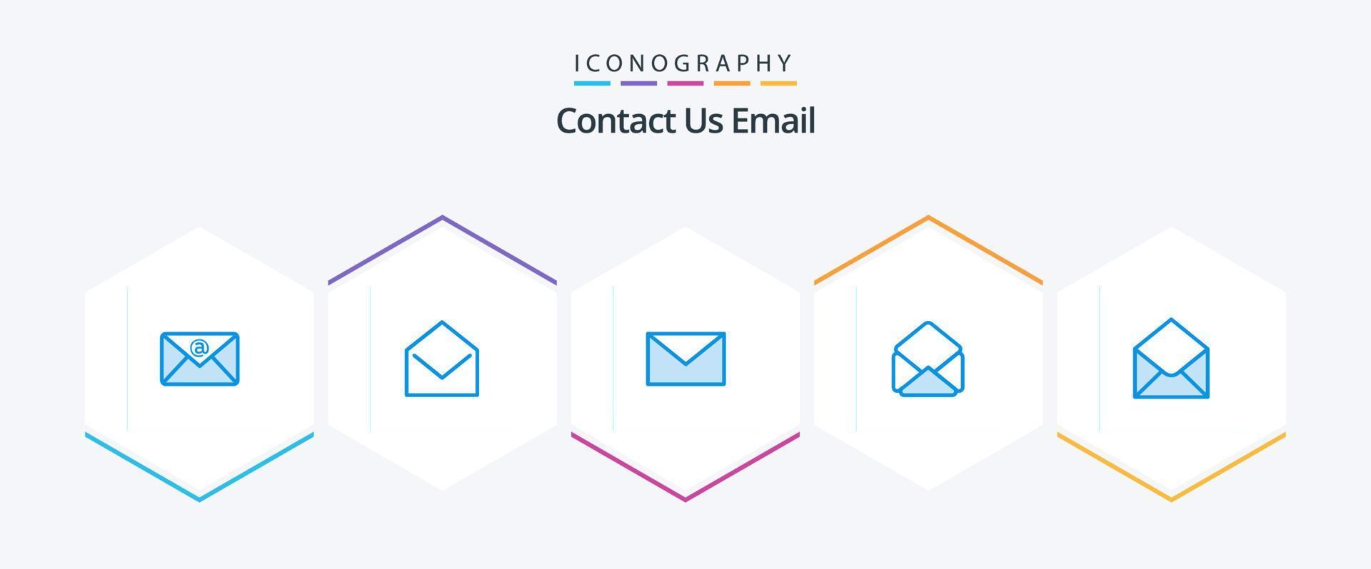 Email 25 Blue icon pack including . mail. mail. email. open vector
