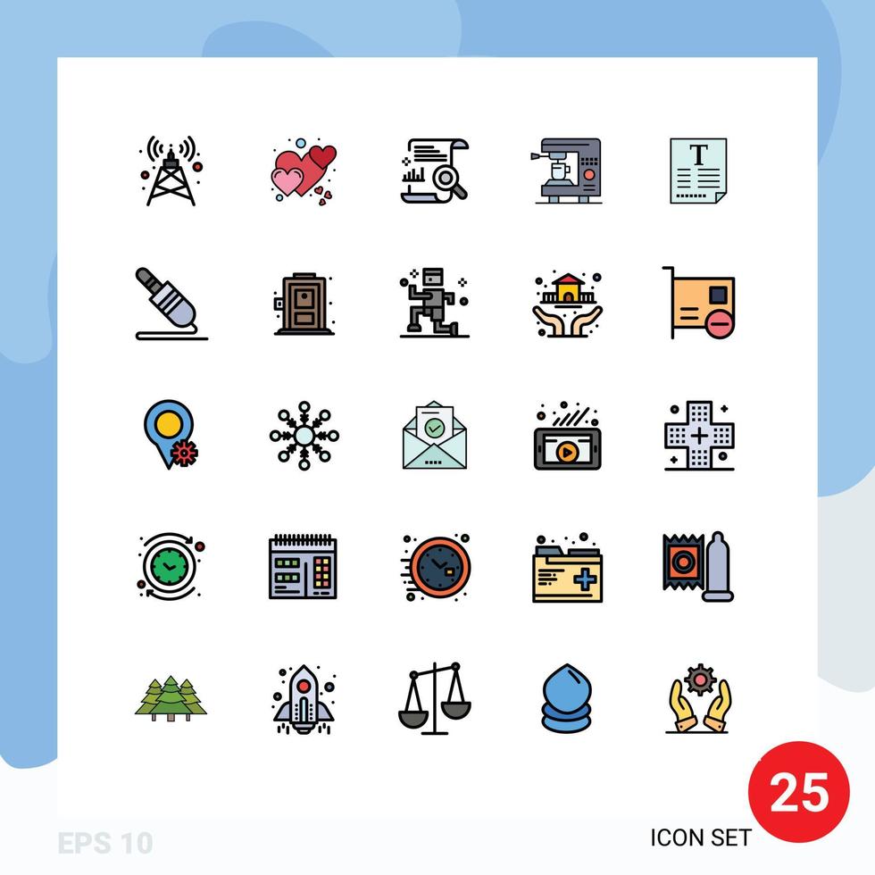 paquete de iconos de vector de stock de 25 signos y símbolos de línea para contenido de máquina de texto elementos de diseño de vector editables de café en casa