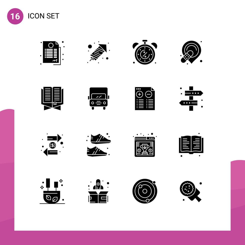 paquete de iconos de vectores de stock de 16 signos y símbolos de línea para el tiempo del titular del libro vendaje d elementos de diseño de vectores editables