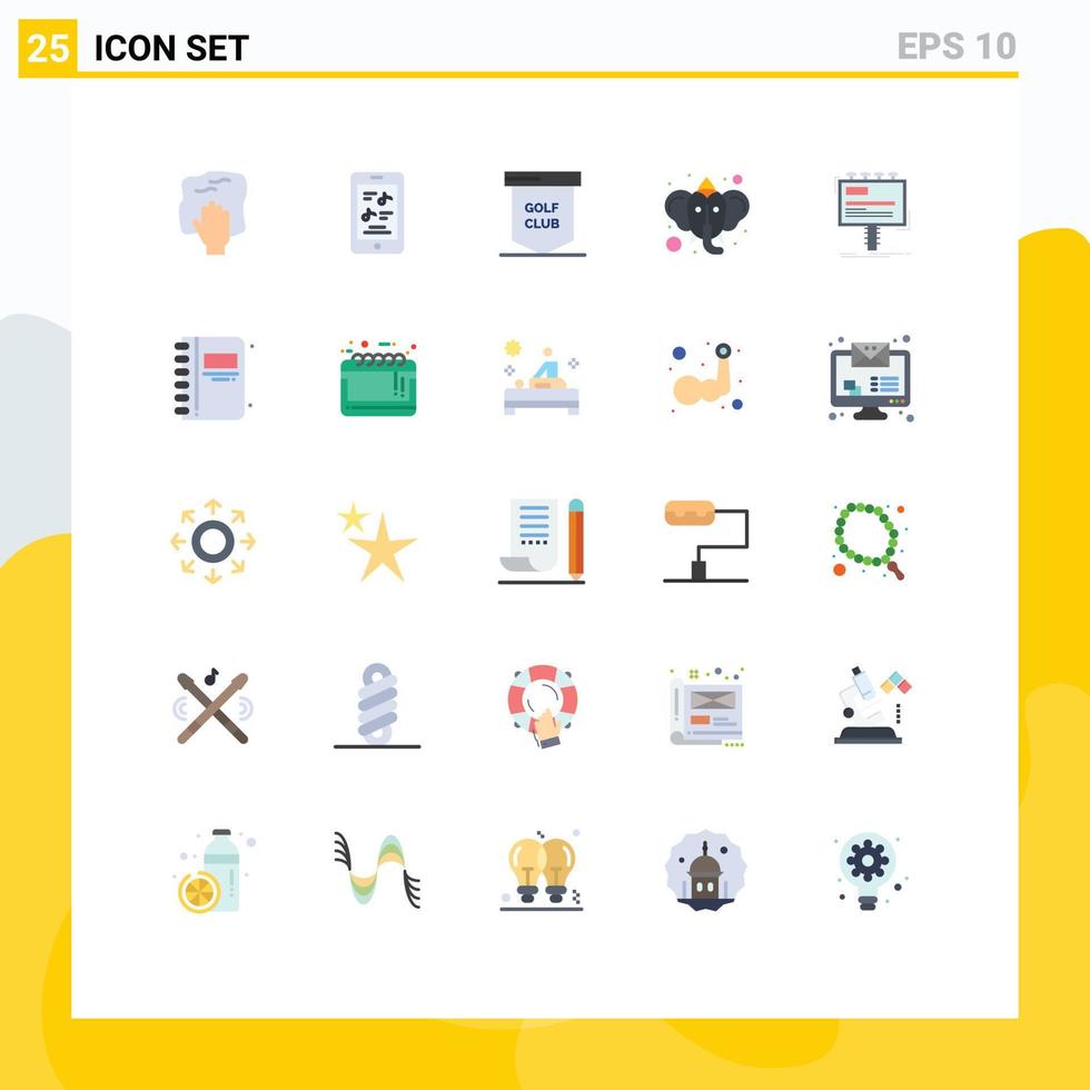 Set of 25 Modern UI Icons Symbols Signs for hinduism ganesha phone beliefs sport Editable Vector Design Elements