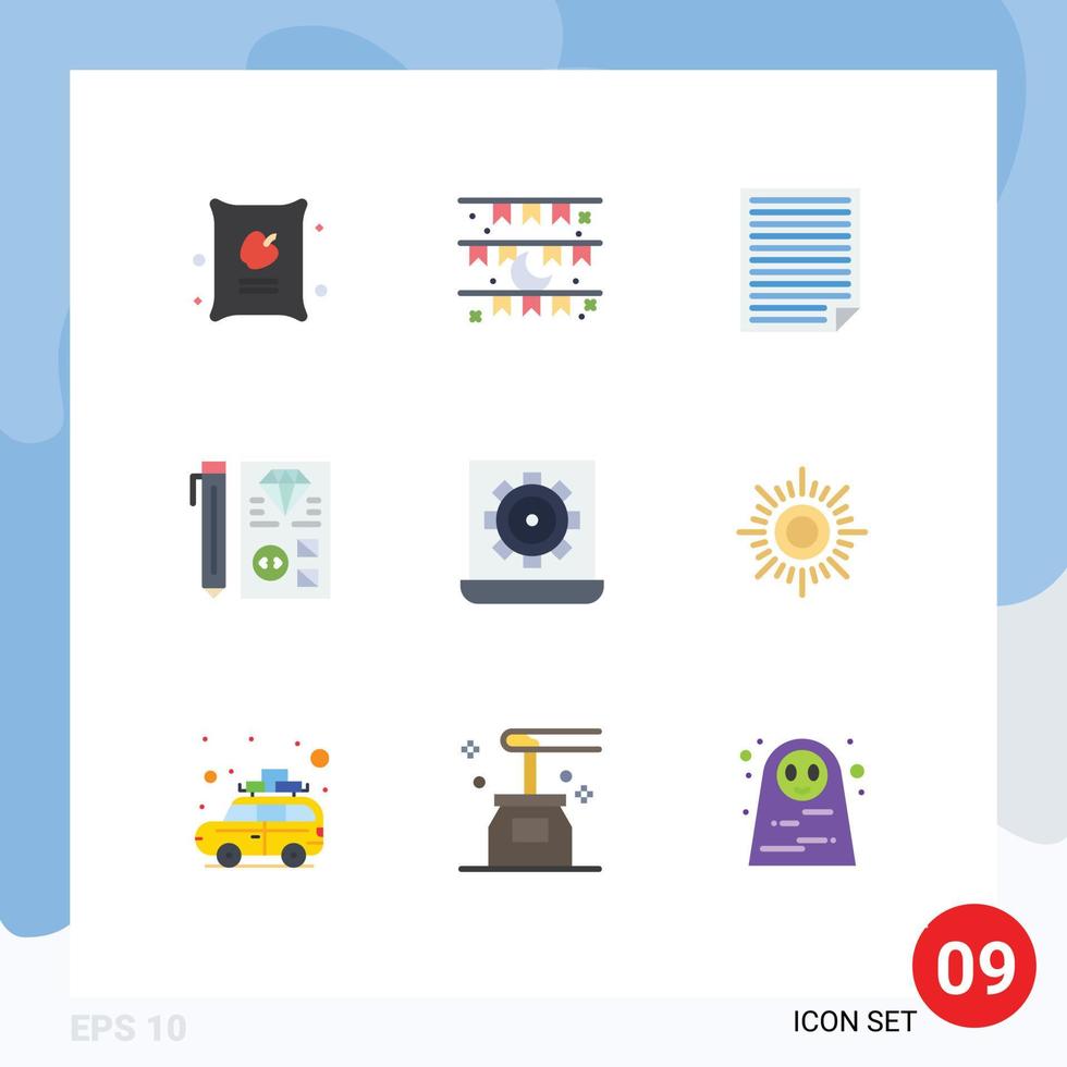 9 Creative Icons Modern Signs and Symbols of planning develop eid coding paper Editable Vector Design Elements