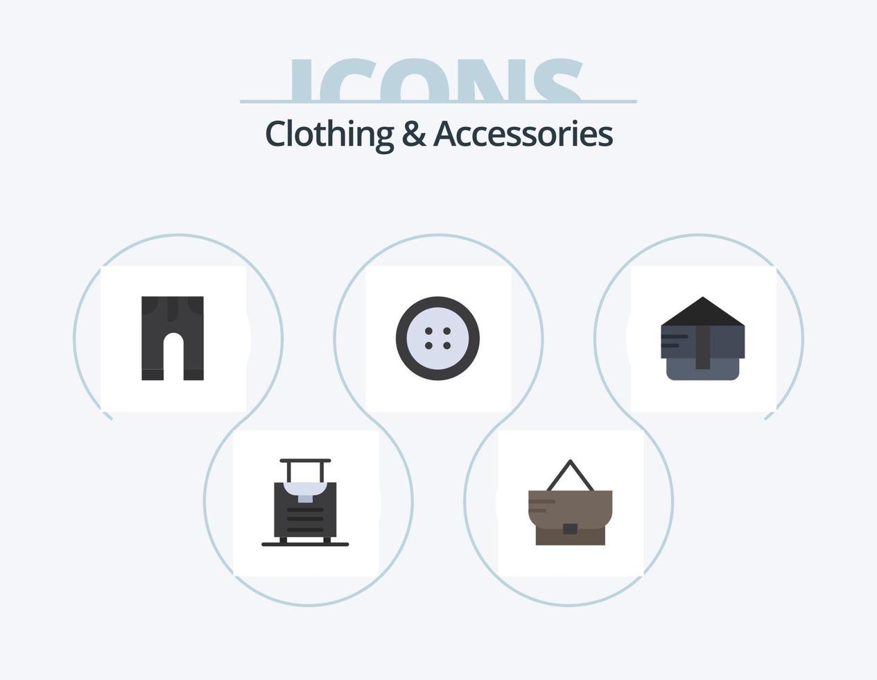 Clothing and Accessories Flat Icon Pack 5 Icon Design. . clothing. vector