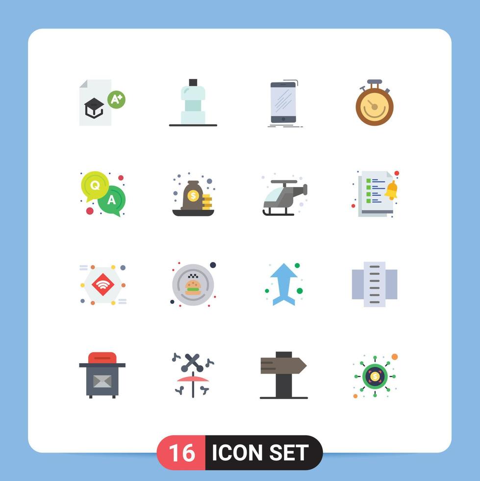 16 Universal Flat Color Signs Symbols of education mobile school drink smartphone Editable Pack of Creative Vector Design Elements