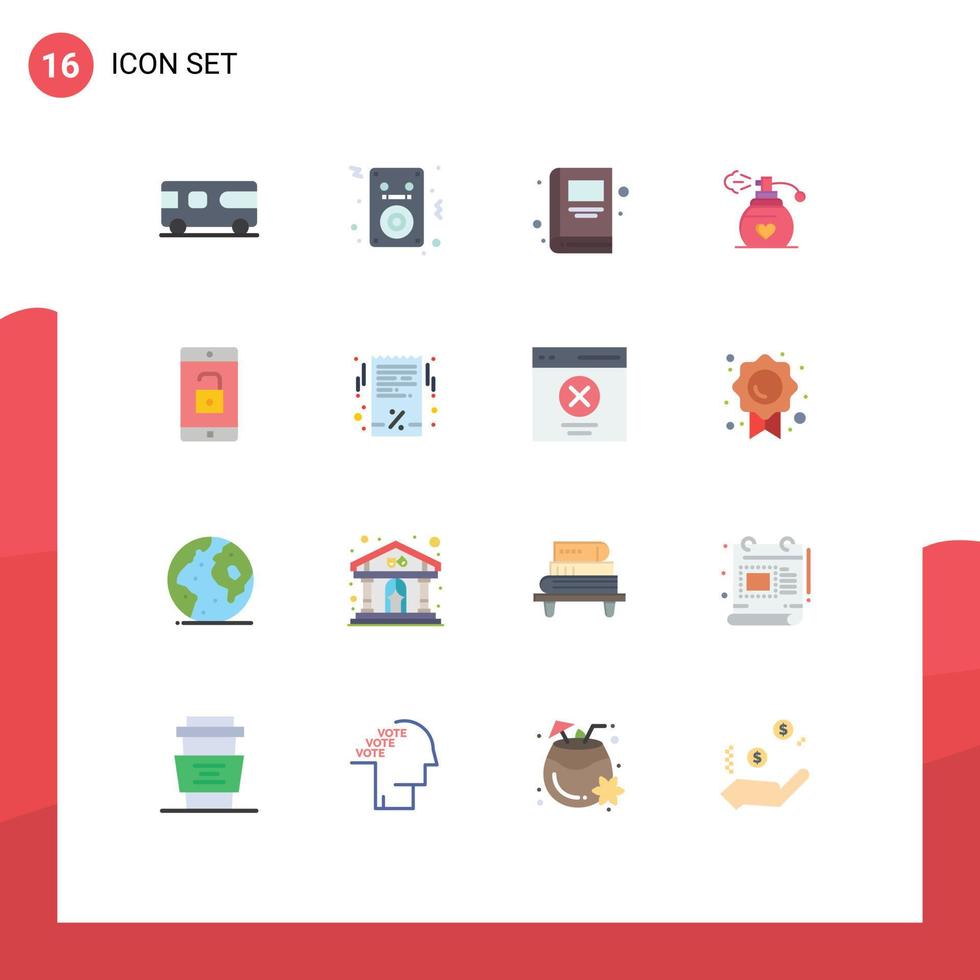 Set of 16 Modern UI Icons Symbols Signs for bus education vehicle ipod perfume Editable Pack of Creative Vector Design Elements