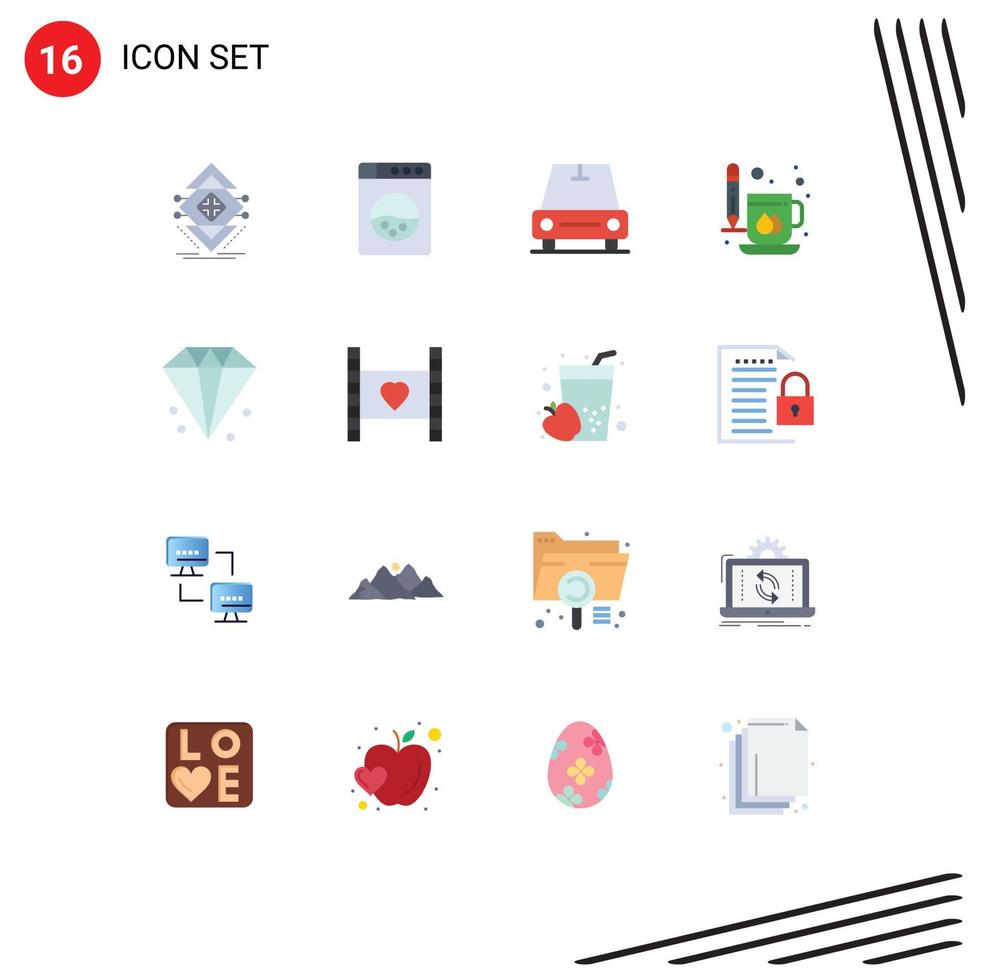 16 Creative Icons Modern Signs and Symbols of computing van science washing cup Editable Pack of Creative Vector Design Elements