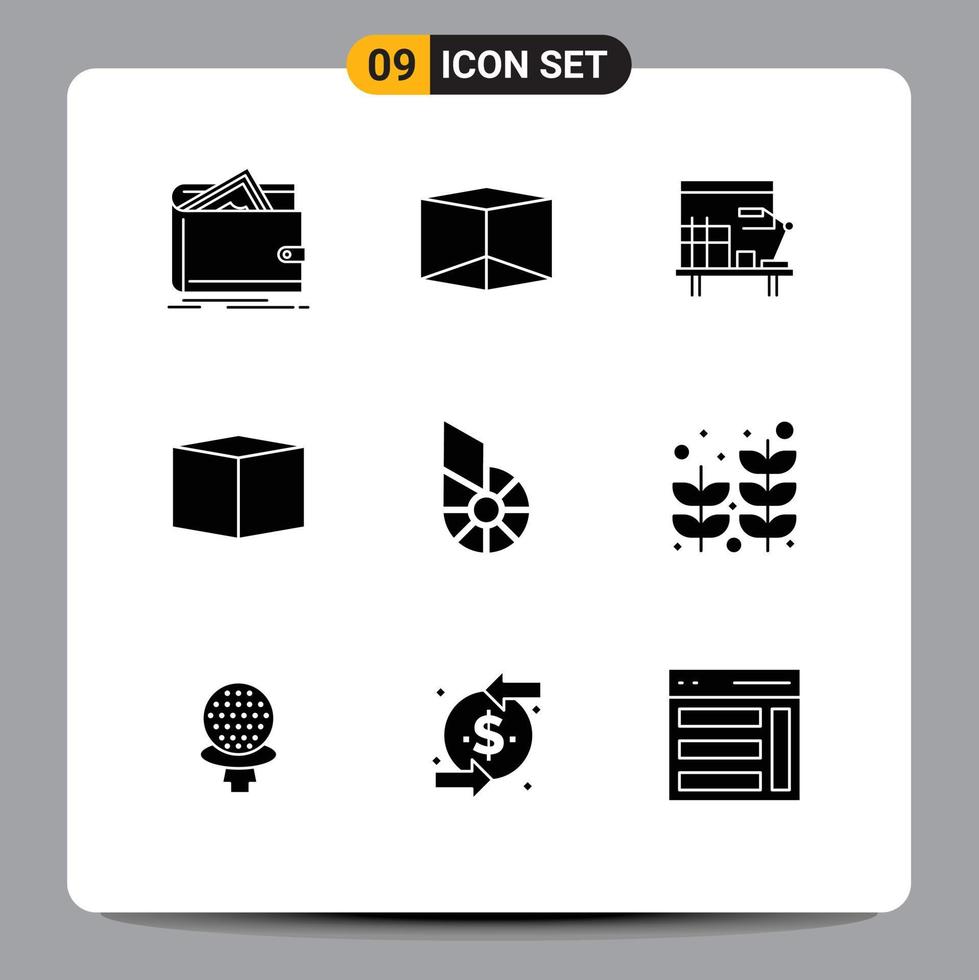 Group of 9 Modern Solid Glyphs Set for crypto currency coin desk bitshares cargo Editable Vector Design Elements