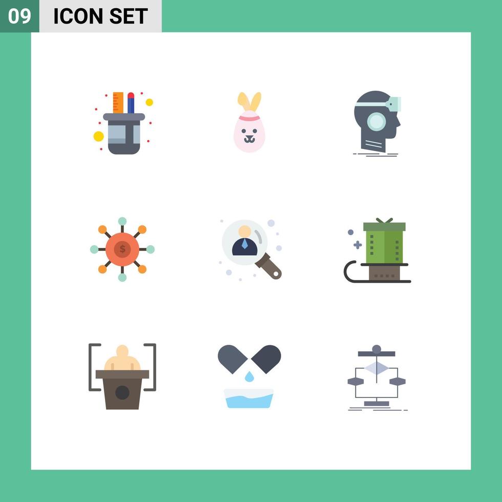 9 Creative Icons Modern Signs and Symbols of business seeding googles connection dollar Editable Vector Design Elements