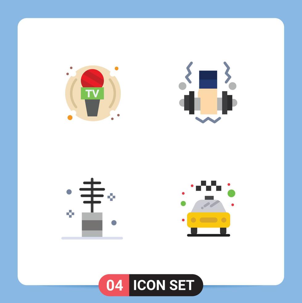 Pack of 4 creative Flat Icons of device fashion news weight salon Editable Vector Design Elements