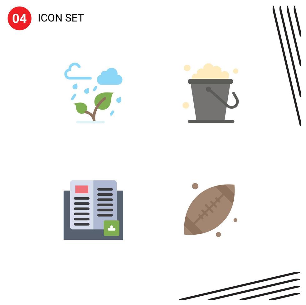 4 Creative Icons Modern Signs and Symbols of green education leaf floor learning Editable Vector Design Elements