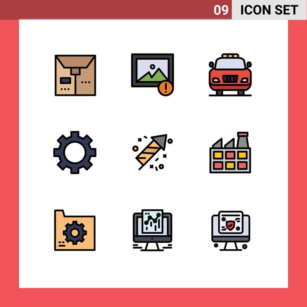 9 Creative Icons Modern Signs and Symbols of factory canada police fire technology Editable Vector Design Elements