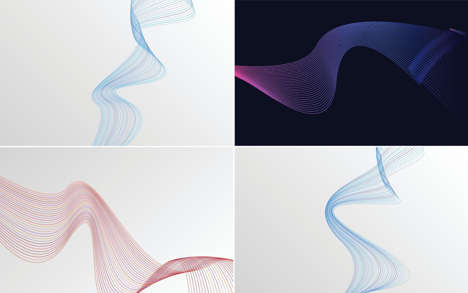 modern wave curve abstract presentation background Pack vector