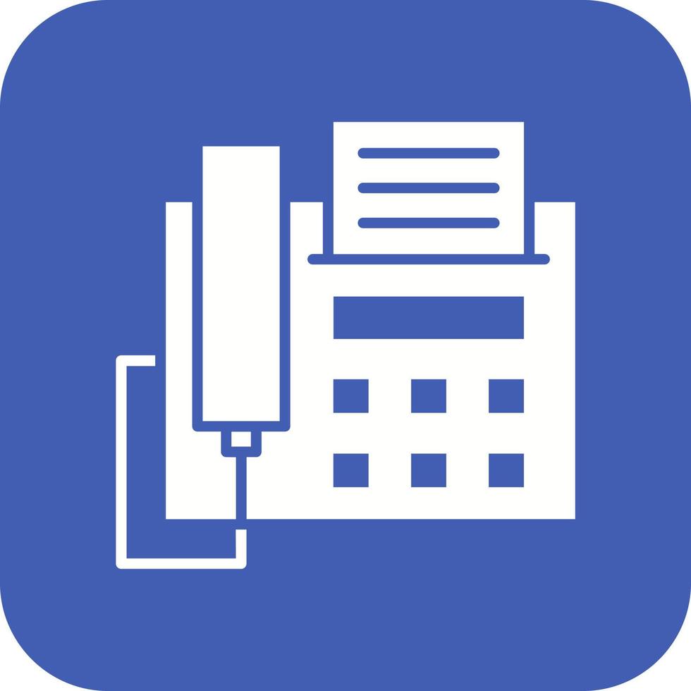 Fax Glyph Round Corner Background Icon vector