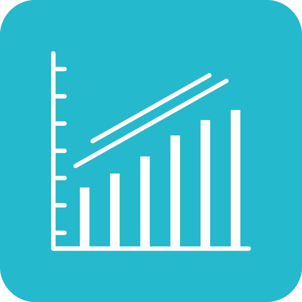 Escalating Bar Graph Glyph Round Corner Background Icon vector