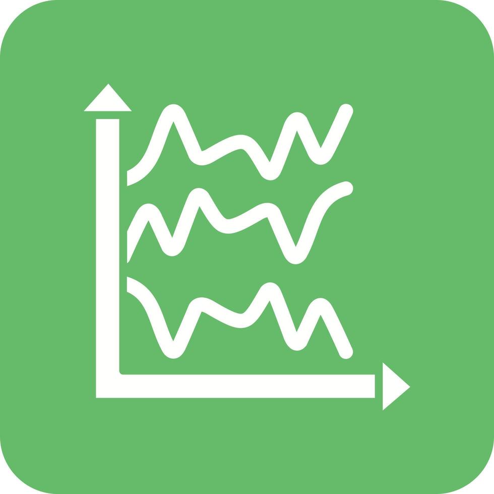 Multiple Line Graph Glyph Round Corner Background Icon vector