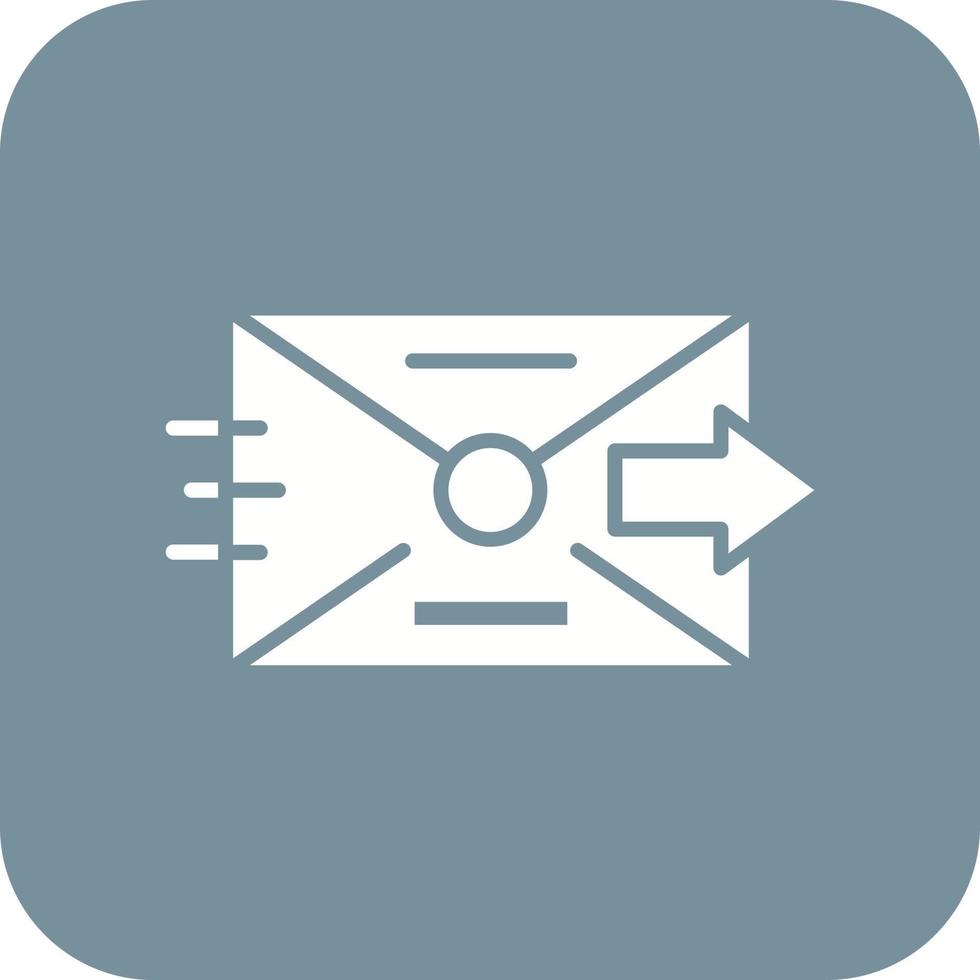Sent Glyph Round Corner Background Icon vector