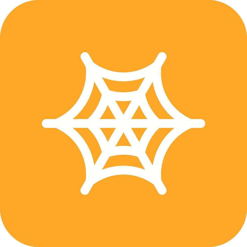 Spider Web Glyph Round Corner Background Icon vector