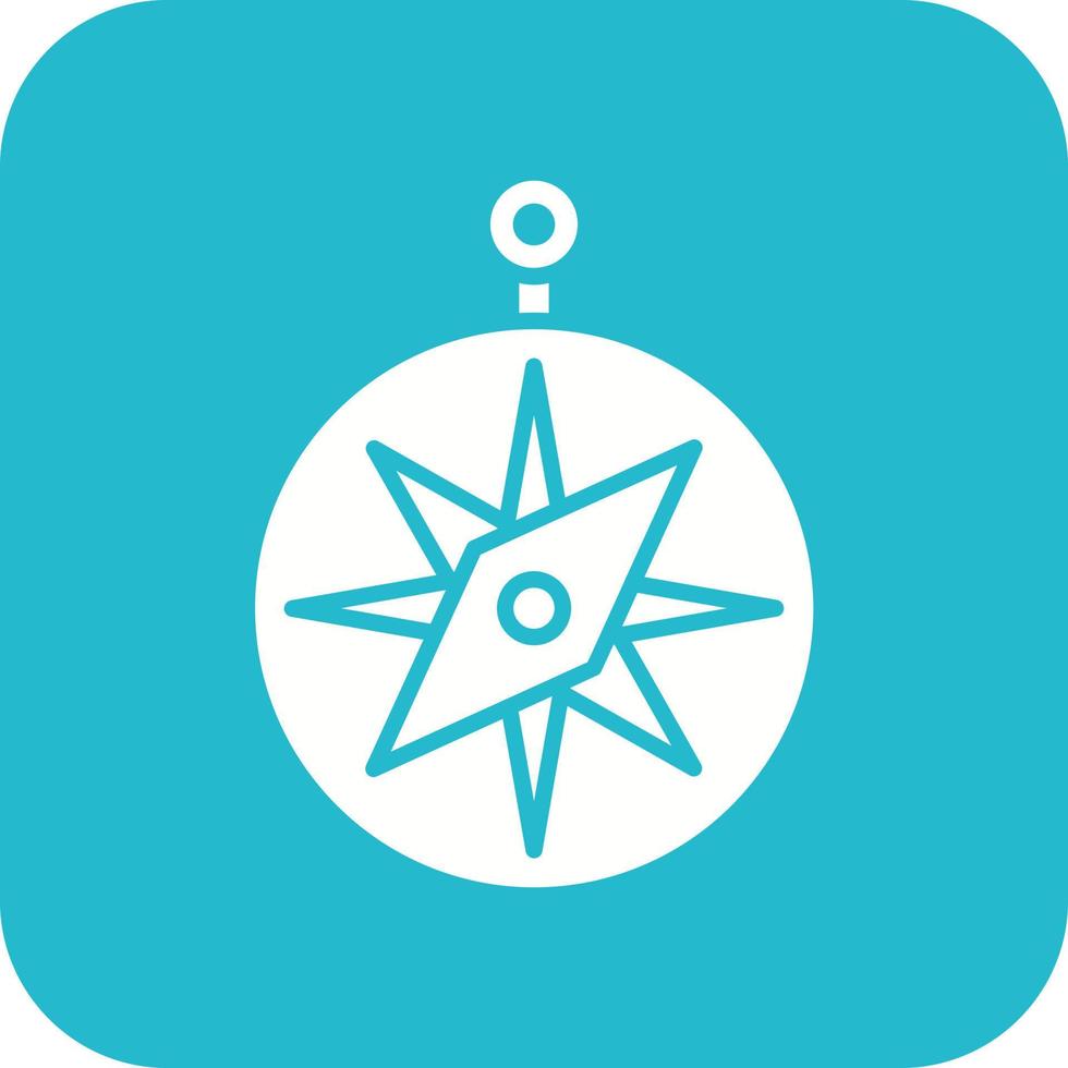Compass Glyph Round Corner Background Icon vector
