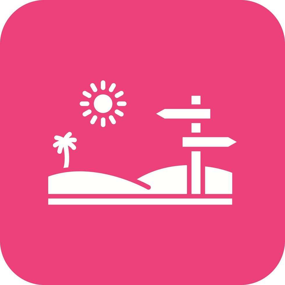 Desert Direction Glyph Round Corner Background Icon vector