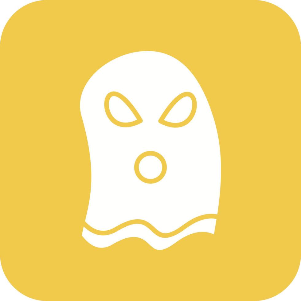 Ghost Glyph Round Corner Background Icon vector