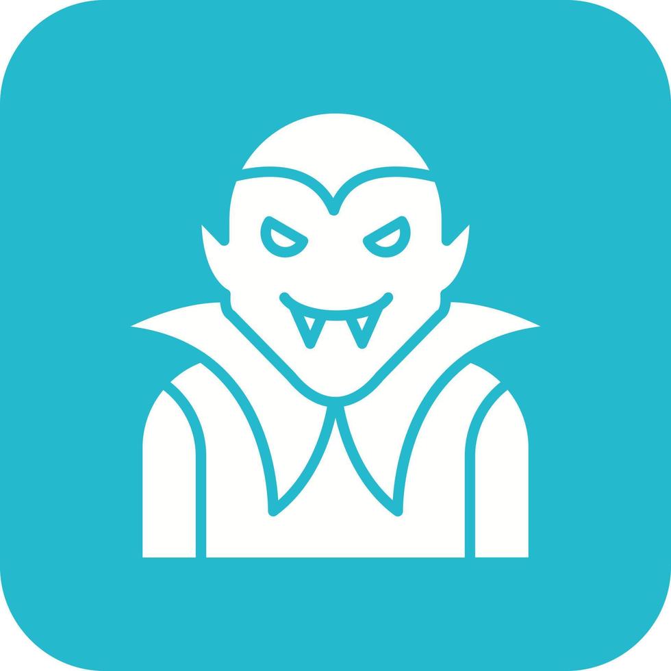 Dracula Glyph Round Corner Background Icon vector