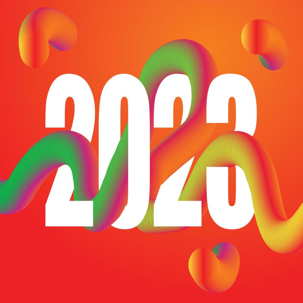 Happy New Year 2023 text design. Cover of business diary for 2023 with wishes. vector