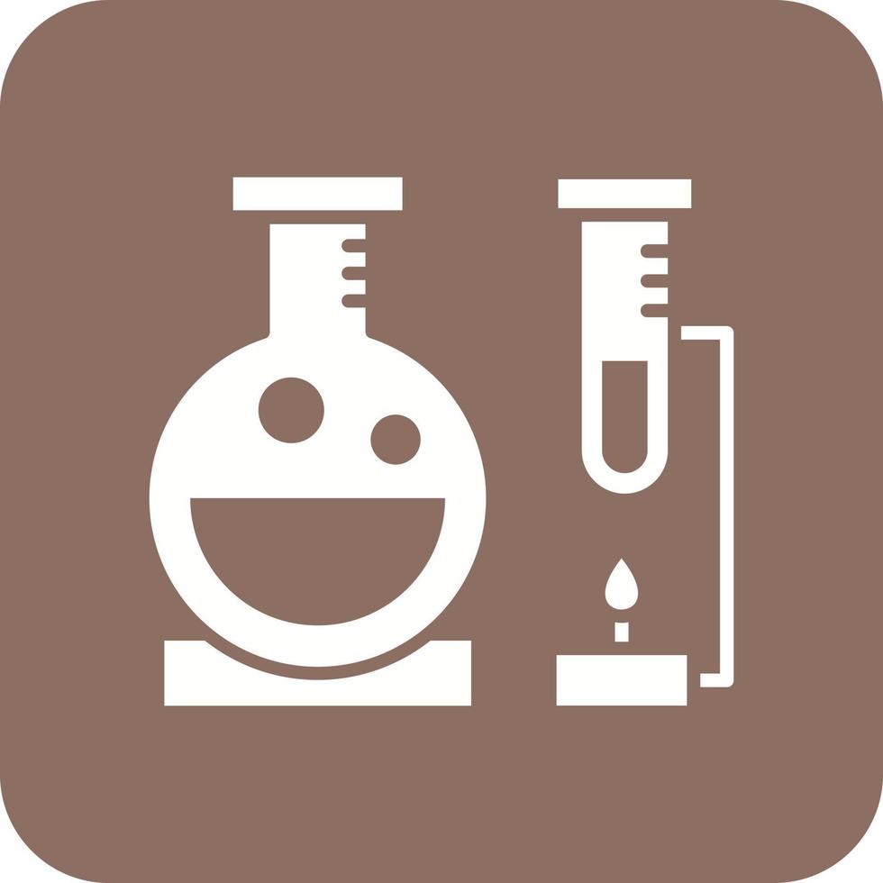 Laboratory Glyph Round Corner Background Icon vector