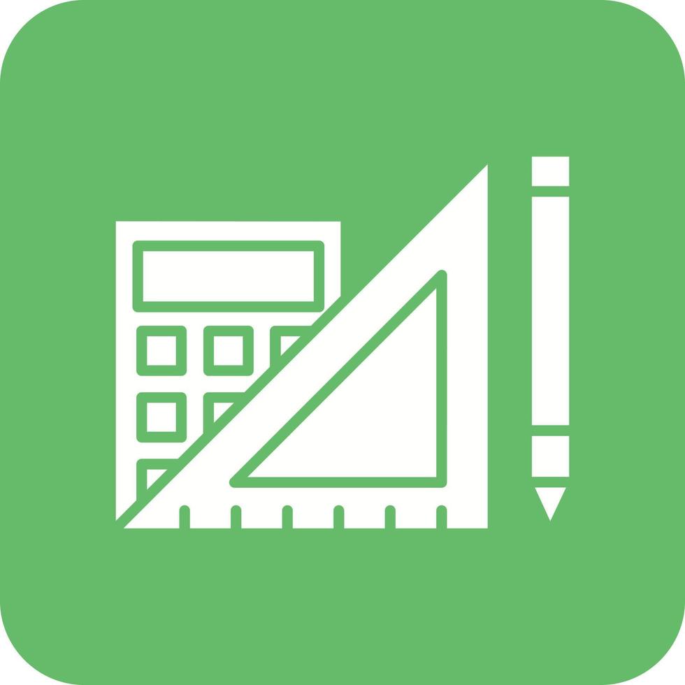 Mathematics Tools Glyph Round Corner Background Icon vector