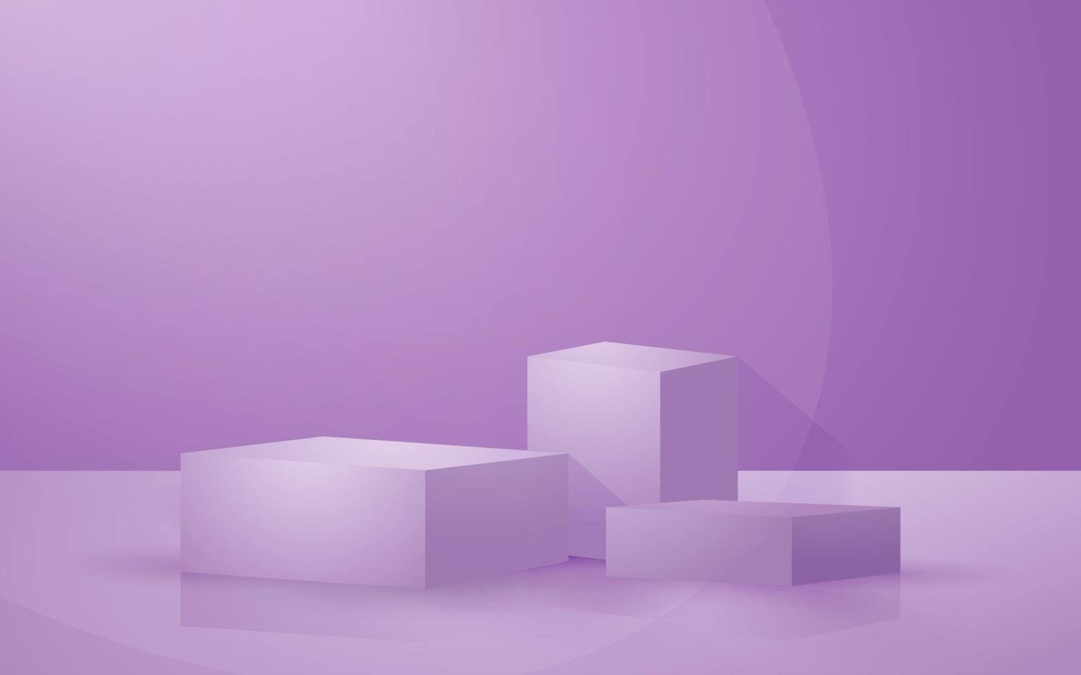 podio escena 3d geométrico pastel púrpura fondo para presentación de producto maqueta espectáculo vector