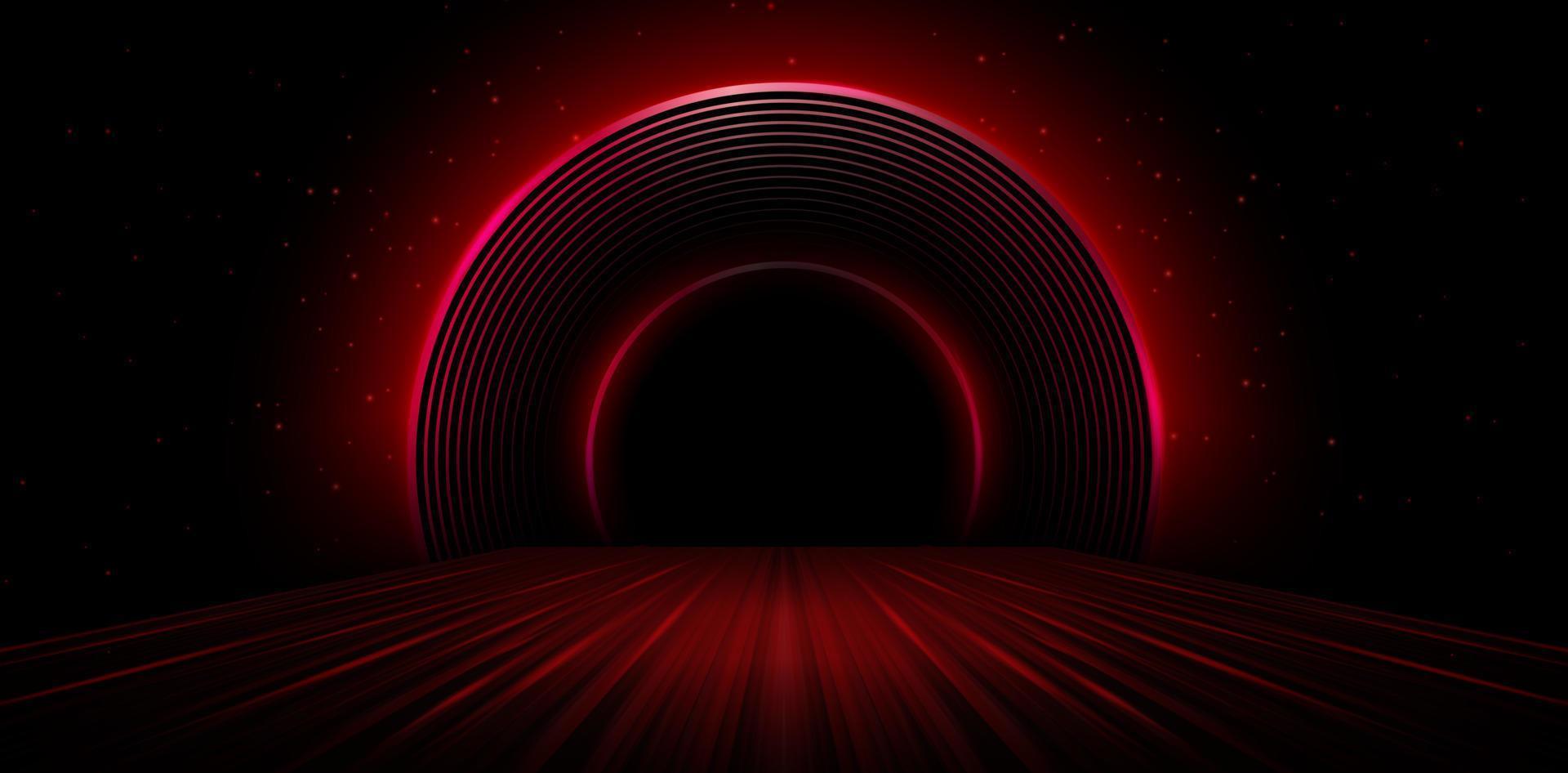 Radial red light through the tunnel glowing in the darkness for print designs templates, Advertising materials, Email Newsletters, Header webs, e commerce signs retail shopping, advertisement business vector