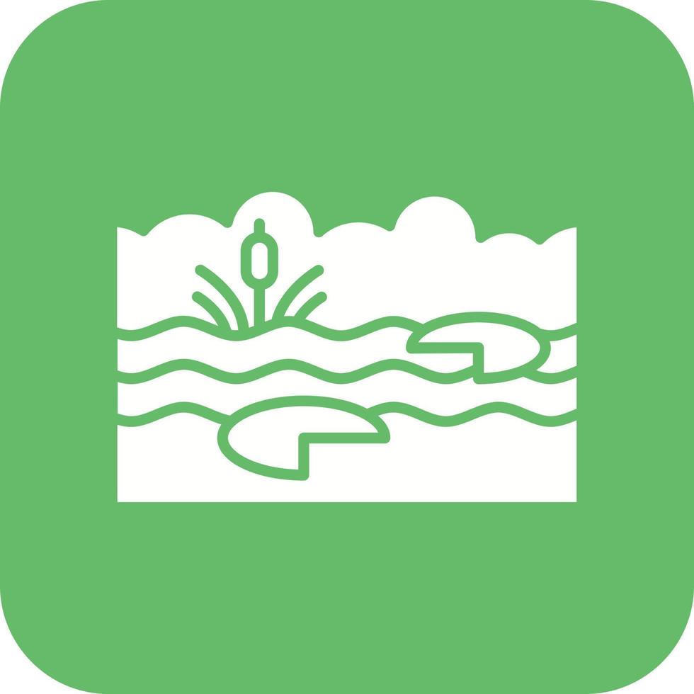 Swamp Glyph Round Corner Background Icon vector
