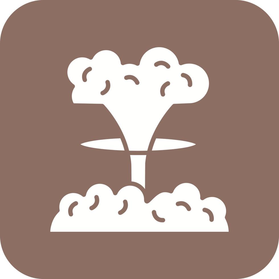 Nuclear Explosion Glyph Round Corner Background Icon vector