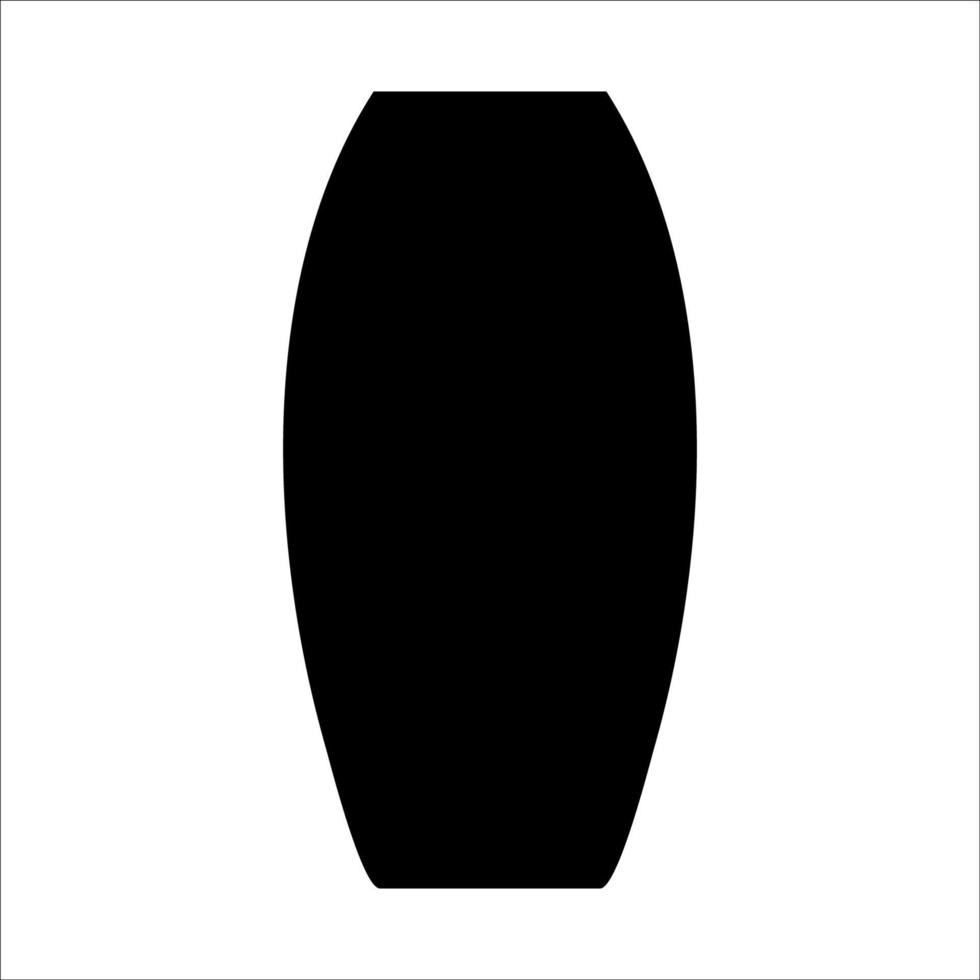 Black vector illustration of modern ceramic vase. Single element in trendy boho style isolated on white background