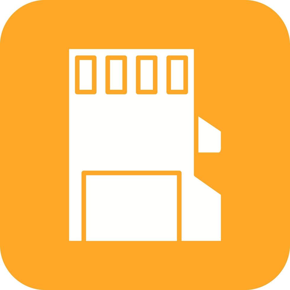 SD Card Glyph Round Corner Background Icon vector