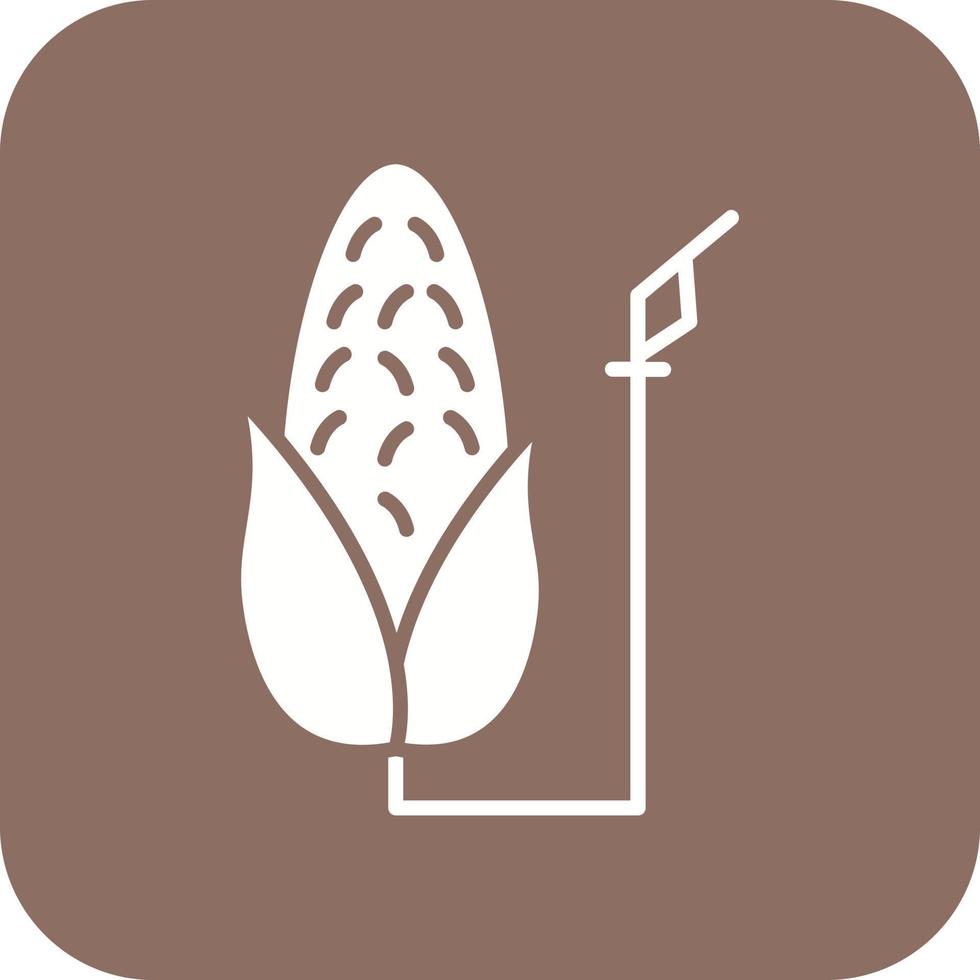 Corn Energy Glyph Round Corner Background Icon vector