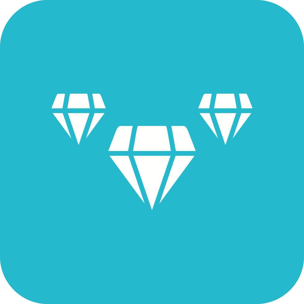 Diamonds Glyph Round Corner Background Icon vector