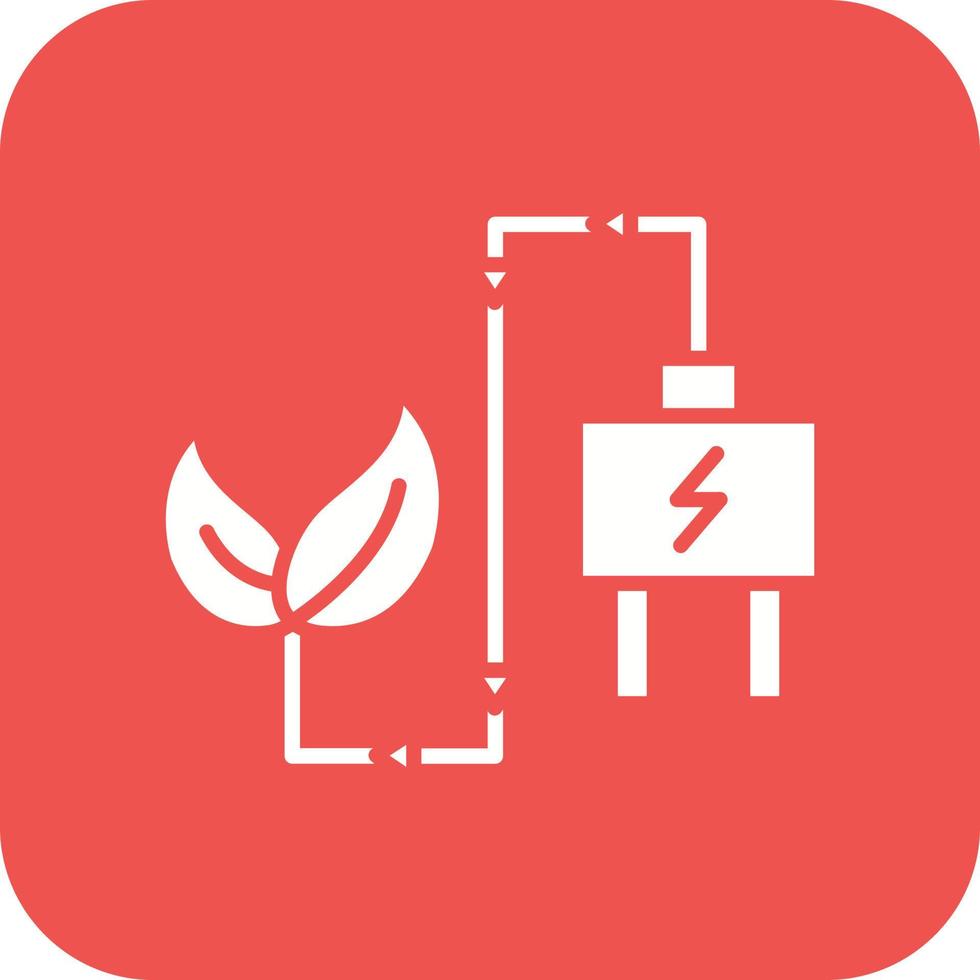 Energy Saving Glyph Round Corner Background Icon vector