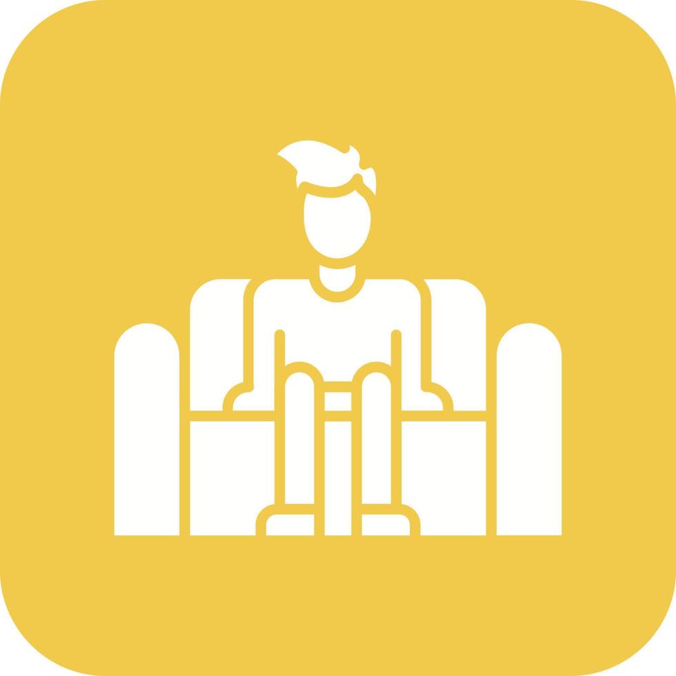 Sitting Glyph Round Corner Background Icon vector