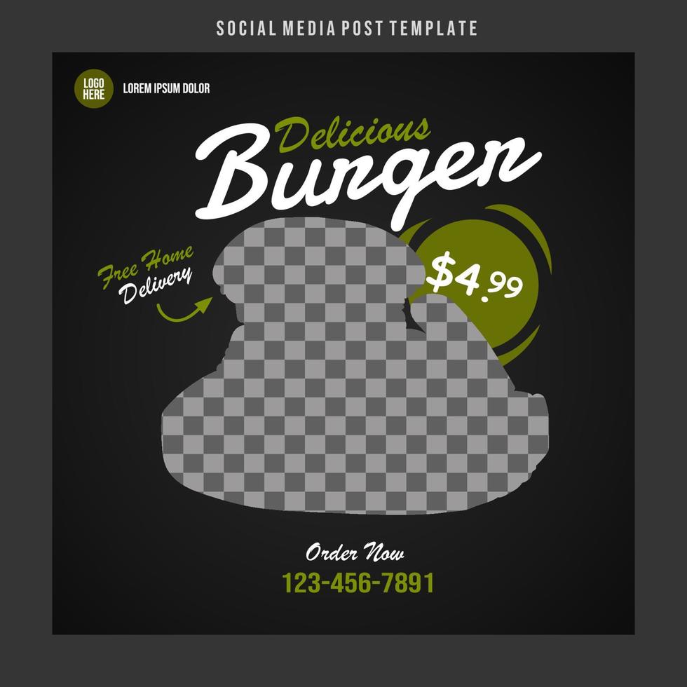 burger template banner vector