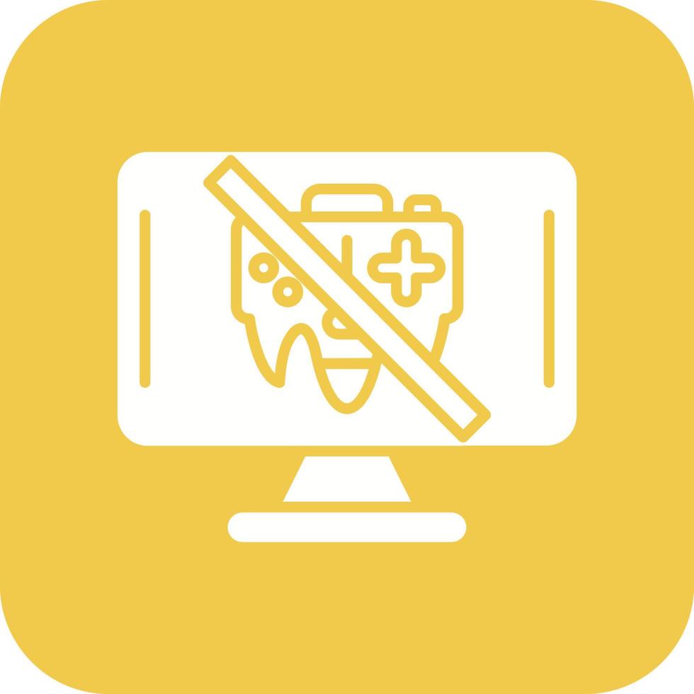 Game Disconnect Glyph Round Corner Background Icon vector