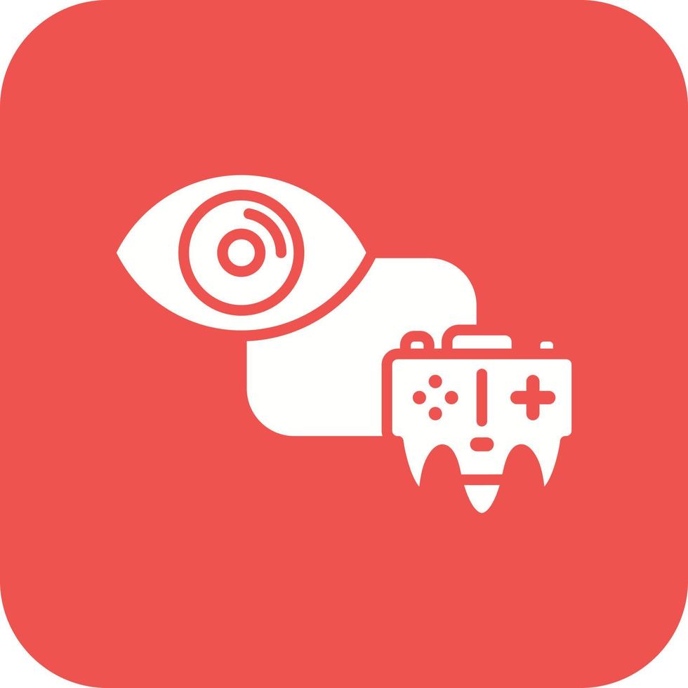Game Viewers Glyph Round Corner Background Icon vector