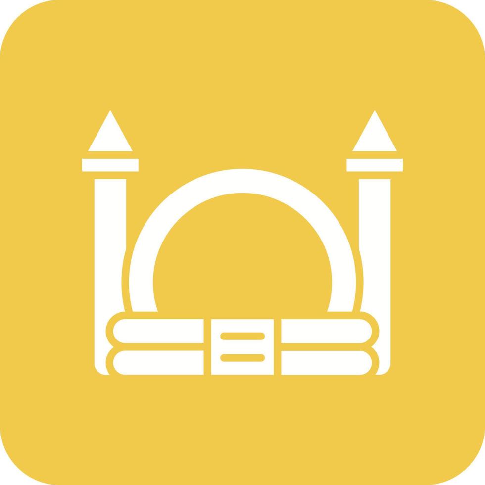 Bouncy Castle Glyph Round Corner Background Icon vector