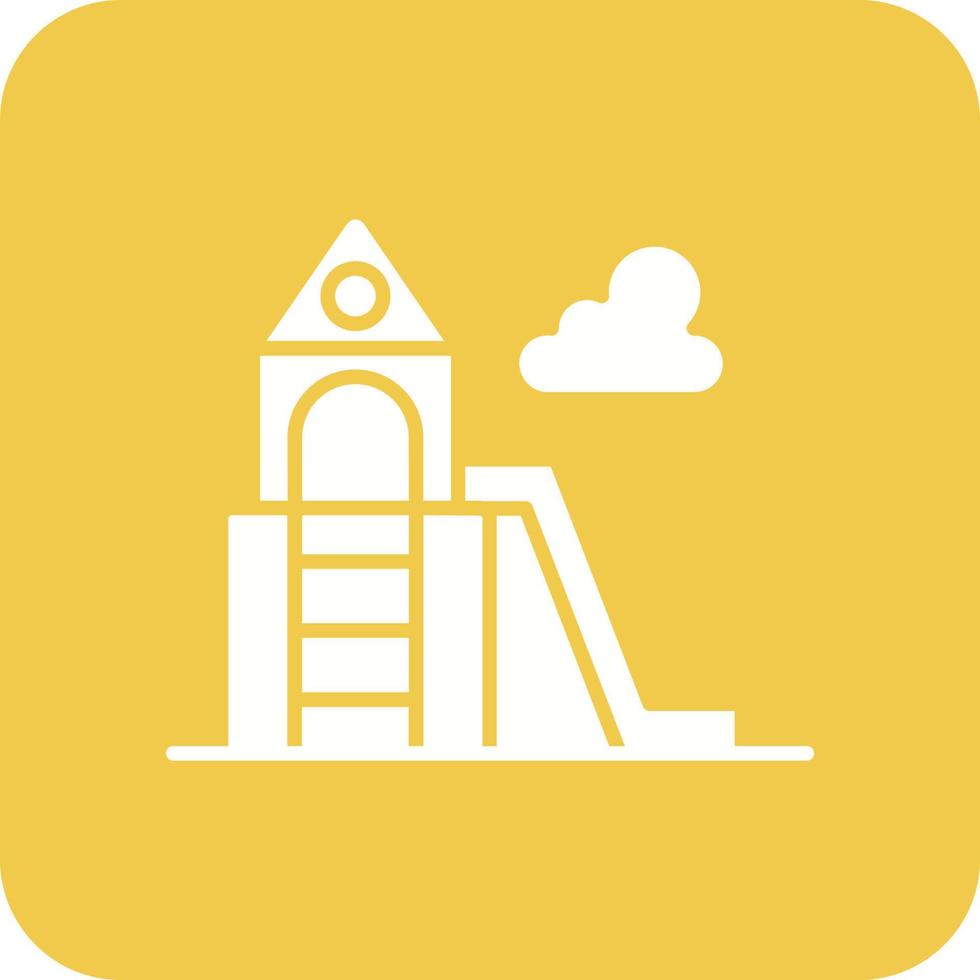 Playground Glyph Round Corner Background Icon vector