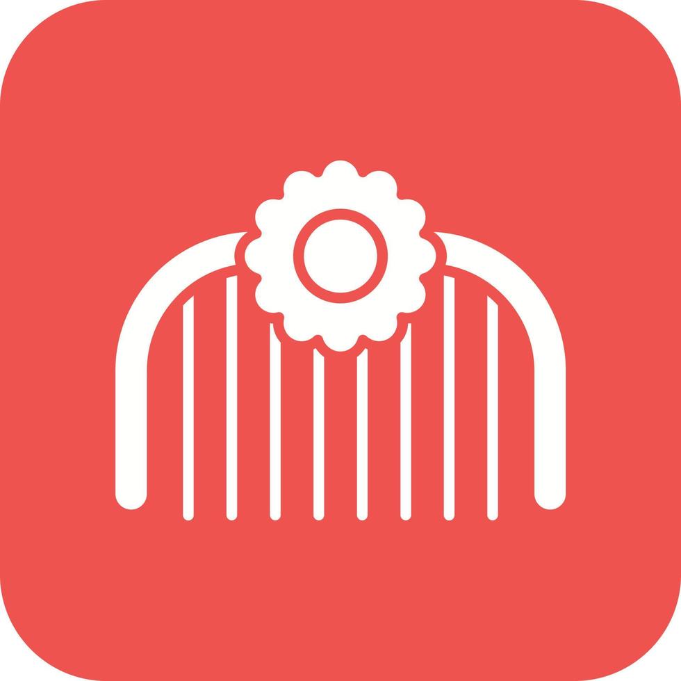 Comb Glyph Round Corner Background Icon vector