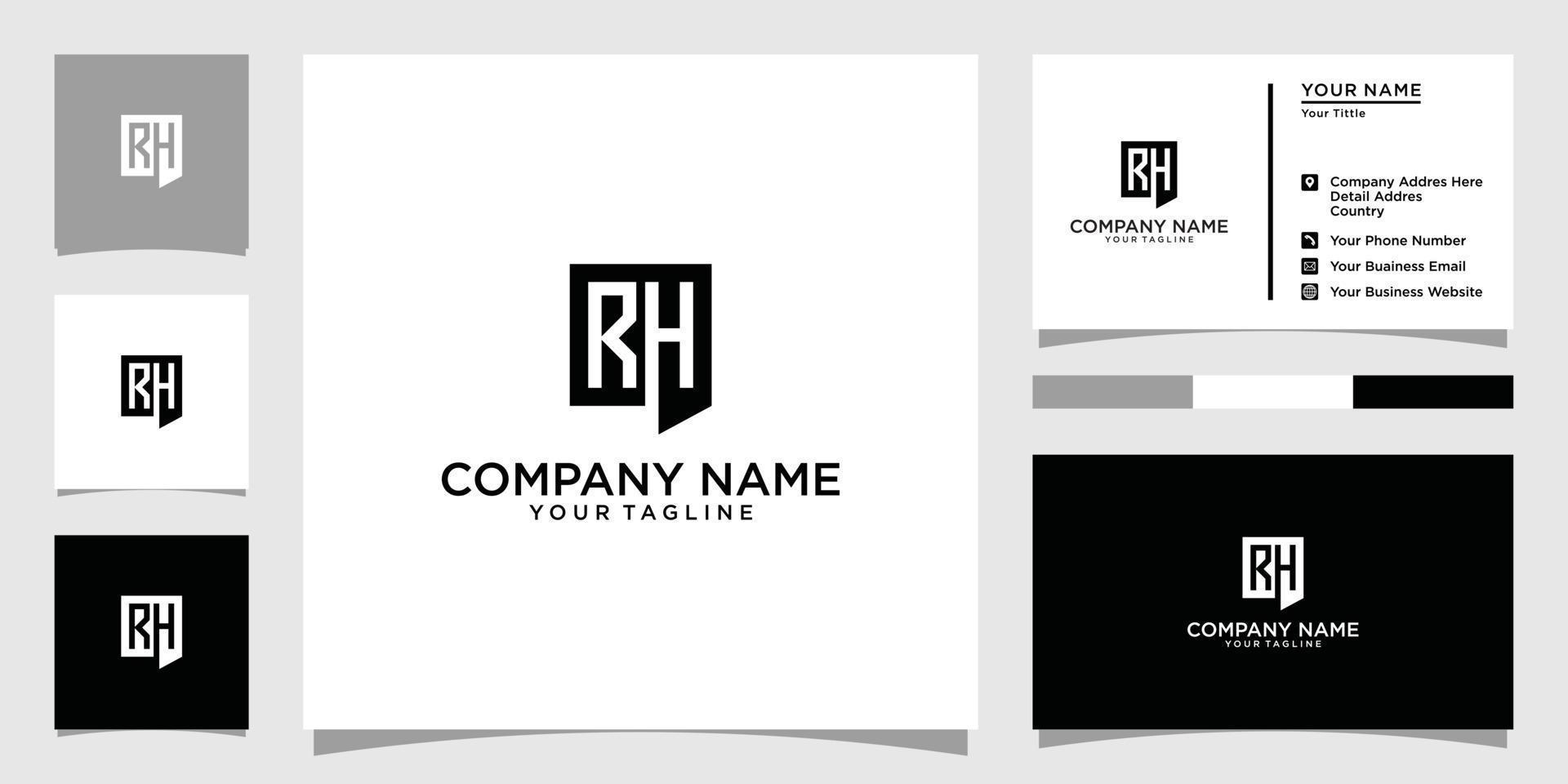 RH or HR letter logo design vector. vector