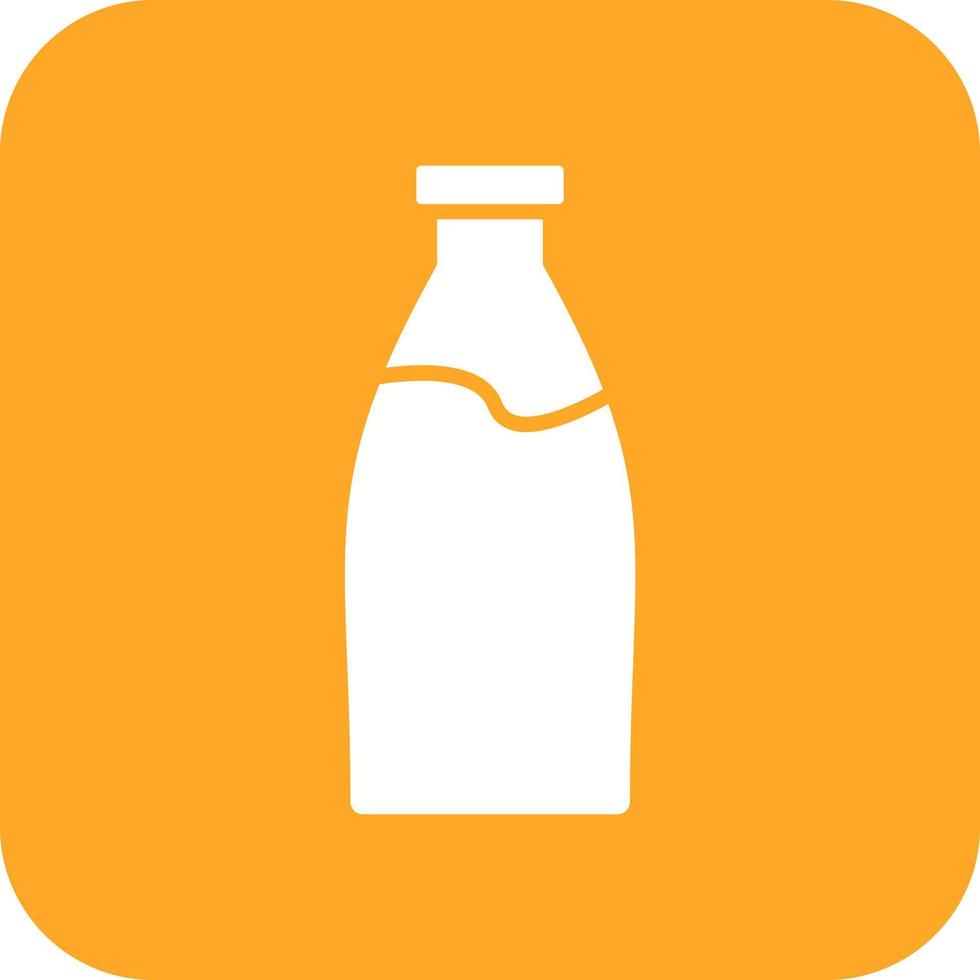 Milk Bottle Glyph Round Corner Background Icon vector