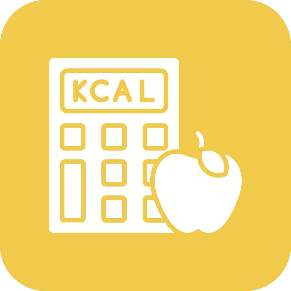 Calorie Calculator Glyph Round Corner Background Icon vector